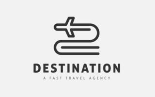 plantilla de diseño de logotipo de viaje. agencias de viajes, tours, boletos, vacaciones. conceptos mínimos de libros de diseño de logotipos vector