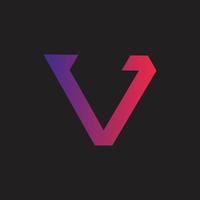 V letter modern gradient logo vector