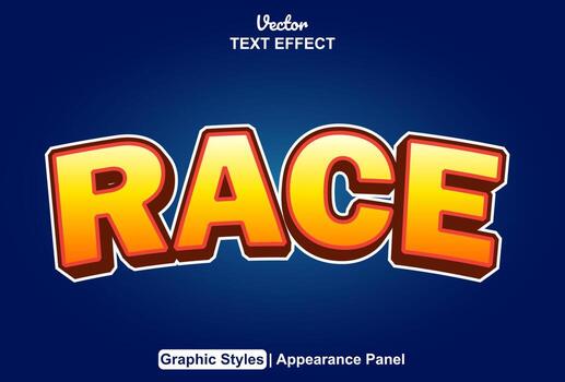 race text effect with graphic style and editable. vector