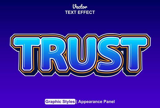 trust text effect with graphic style and editable. vector
