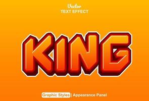 king text effect with graphic style and editable. vector