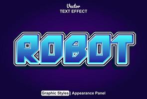 robot text effect with graphic style and editable. vector