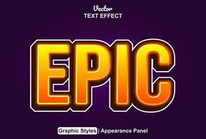 Epic text effects with editable graphic styles. vector