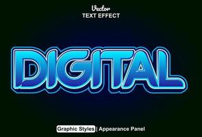 digital text effects with graphic styles and can be edited. vector