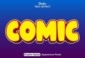 comic text effect with graphic style and editable. vector