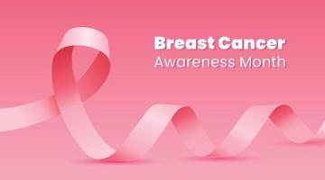Posters for breast cancer awareness month in october 2023. Realistic pink ribbon symbol. Medical Design. Vector illustration.