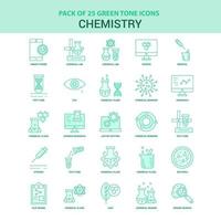 25 conjunto de iconos de química verde vector