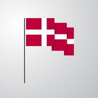 Denmark waving Flag creative background vector