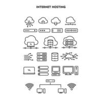 Set of Internet Hosting Icon. Cloud Hosting Icon Illustration Template For Web and Mobile vector