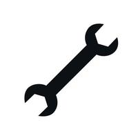 Wrench spanner icon screwdriver logo. Maintain gear wrench mechanic pictogram symbol. vector