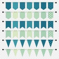 Blank banner. Bunting or swag templates. Holiday flag garland collection. Flags decoration for party and celebration. Vector illustration