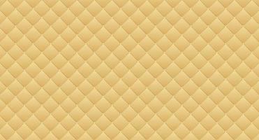 Simple upholstery quilted background. Gold leather texture sofa backdrop. Vector illustration
