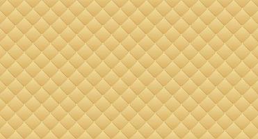 Simple upholstery quilted background. Gold leather texture sofa backdrop. Vector illustration