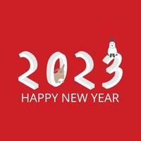 happy rabbit new year of 2023 vector