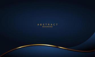 dark blue luxury premium background and gold line. vector