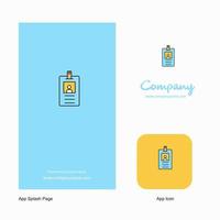 Id card Company Logo App Icon and Splash Page Design Creative Business App Design Elements vector