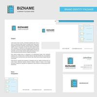 Checklist Business Letterhead Envelope and visiting Card Design vector template