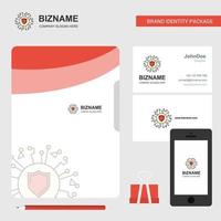 Protected processor Business Logo File Cover Visiting Card and Mobile App Design Vector Illustration