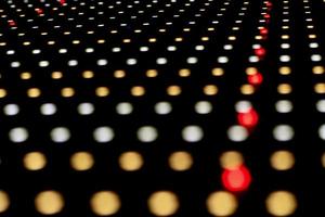 LEDs in dark. Lights in row. High power led lamp. Abstract image. photo