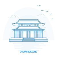 fondo creativo y plantilla de póster de hito azul gyeangbokgung vector