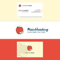 hermoso logotipo de apple y vector de diseño vertical de tarjeta de visita