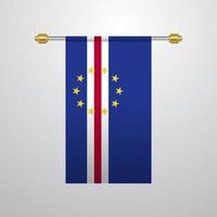 Cape Verde hanging Flag vector