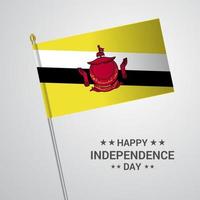 Brunei Independence day typographic design with flag vector