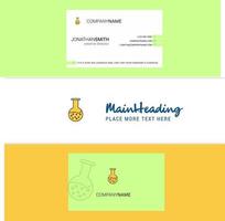 Beautiful Beaker Logo and business card vertical Design Vector