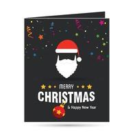 tarjeta de feliz navidad con fondo oscuro con diseño creativo y vector de tipografía