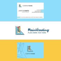 Beautiful Geometry scale Logo and business card vertical Design Vector