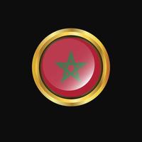 Morocco flag Golden button vector