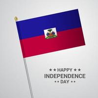 Haiti Independence day typographic design with flag vector