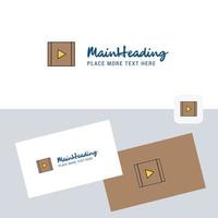Video vector logotype with business card template Elegant corporate identity Vector