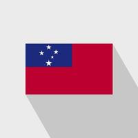 Samoa flag Long Shadow design vector