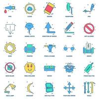 25 Business Concept Mix Flat Color Icon set vector