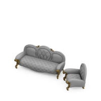 sillón isométrico aislado 3d render png