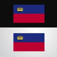 diseño de banner de bandera de liechtenstein vector