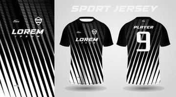 diseño de jersey deportivo de camisa blanca negra vector