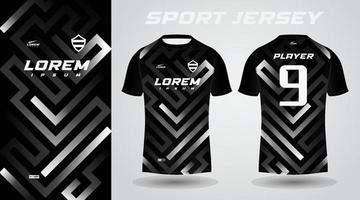 diseño de jersey deportivo de camisa blanca negra vector