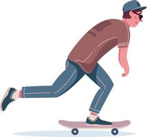 Skater man sportsmen riding skateboard vector