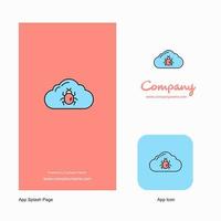 Bug on cloud Company Logo App Icon and Splash Page Design Creative Business App Design Elements vector