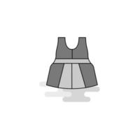 Dress Web Icon Flat Line Filled Gray Icon Vector