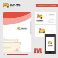 Infected folder Business Logo File Cover Visiting Card and Mobile App Design Vector Illustration