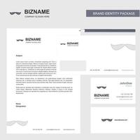 Mustache Business Letterhead Envelope and visiting Card Design vector template