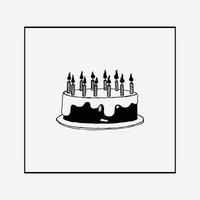 diseño de pastel de cumpleaños mínimo de vector