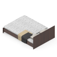 Isometric Bedroom 3D render png