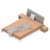 Isometric Bedroom 3D render png