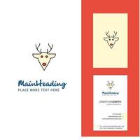 Reindeer Creative Logo and business card vertical Design Vector