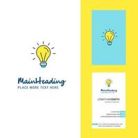 vector de diseño vertical de idea creative logo y business card