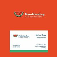 Water melon logo Design with business card template Elegant corporate identity Vector